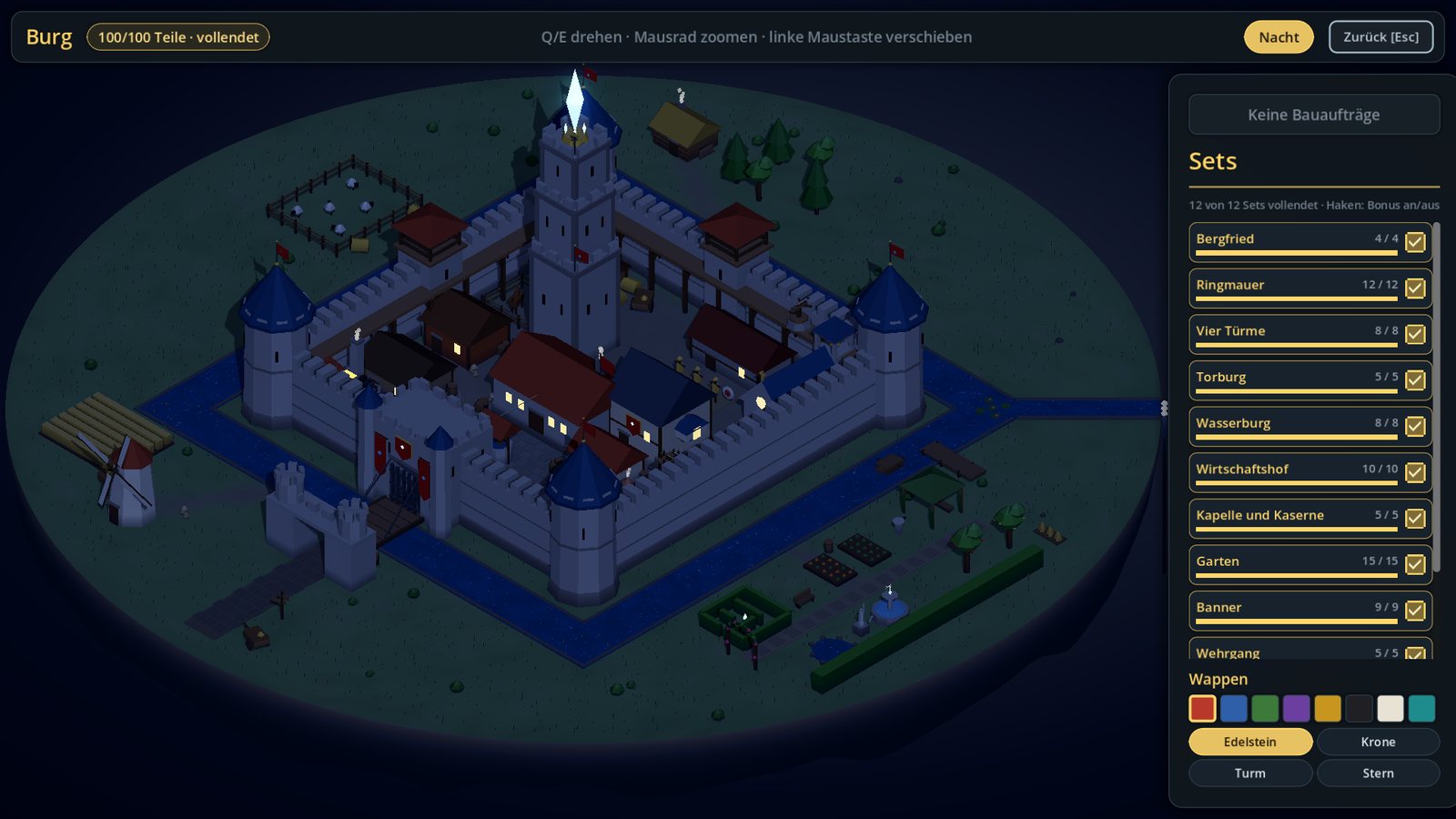 Die Burg bei Nacht